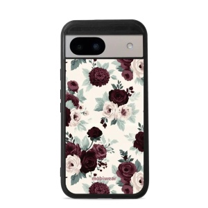 Lesklý kryt na mobil Google Pixel 8a - Mobiwear Glossy GB31G, růže se šalvějí na krémové