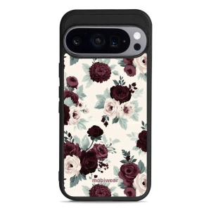 Lesklý kryt na mobil Google Pixel 9 / Pixel 9 Pro - Mobiwear Glossy GB31G, růže se šalvějí na krémové