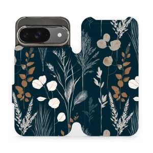 Flip pouzdro na mobil Google Pixel 9 / Pixel 9 Pro - Mobiwear VB27S, trávy na sytě tyrkysové