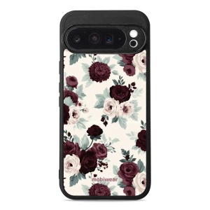 Lesklý kryt na mobil Google Pixel 9 Pro XL - Mobiwear Glossy GB31G, růže se šalvějí na krémové