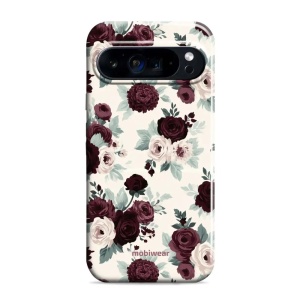 Odolný kryt na mobil Google Pixel 9 Pro XL - Mobiwear Elite Pro EB31E, růže se šalvějí na krémové