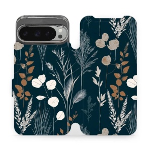 Flip pouzdro na mobil Google Pixel 9 Pro XL - Mobiwear VB27S, trávy na sytě tyrkysové