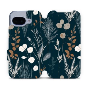Flip pouzdro na mobil Google Pixel 9a - Mobiwear VB27S, trávy na sytě tyrkysové