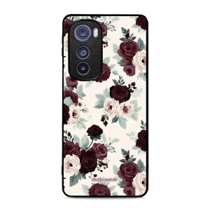 Lesklý kryt na mobil Motorola Edge 30 5G - Mobiwear Glossy GB31G, růže se šalvějí na krémové