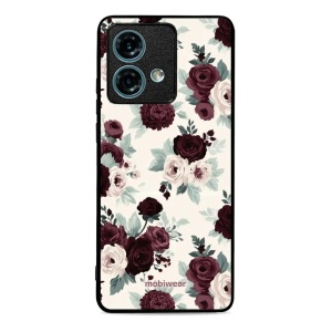 Lesklý kryt na mobil Motorola Edge 40 Neo - Mobiwear Glossy GB31G, růže se šalvějí na krémové