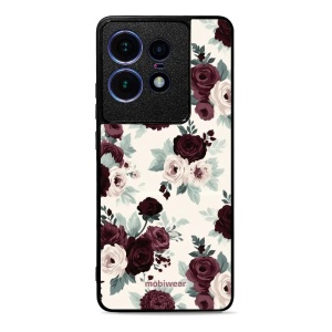 Lesklý kryt na mobil Motorola Edge 50 Pro - Mobiwear Glossy GB31G, růže se šalvějí na krémové