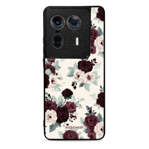 Lesklý kryt na mobil Motorola Edge 50 Ultra - Mobiwear Glossy GB31G, růže se šalvějí na krémové
