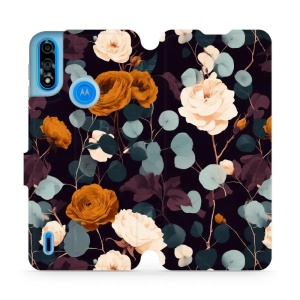 Flip pouzdro na mobil Motorola Moto E7 Power / Moto E7i Power - Mobiwear VB25S, rezavé růže v noci