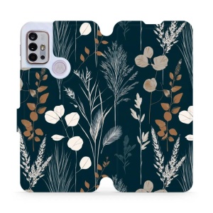 Flip pouzdro na mobil Motorola Moto G10 / Moto G30 - Mobiwear VB27S, trávy na sytě tyrkysové