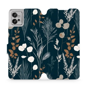 Flip pouzdro na mobil Motorola Moto G32 - Mobiwear VB27S, trávy na sytě tyrkysové