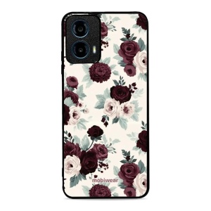 Lesklý kryt na mobil Motorola Moto G34 5G - Mobiwear Glossy GB31G, růže se šalvějí na krémové