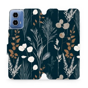 Flip pouzdro na mobil Motorola Moto G34 5G - Mobiwear VB27S, trávy na sytě tyrkysové