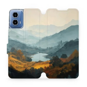 Flip pouzdro na mobil Motorola Moto G34 5G - Mobiwear VB36S, jezero v údolí