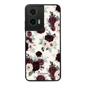 Lesklý kryt na mobil Motorola Moto G35 5G - Mobiwear Glossy GB31G, růže se šalvějí na krémové