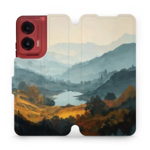 Flip pouzdro na mobil Motorola Moto G35 5G - Mobiwear VB36S, jezero v údolí