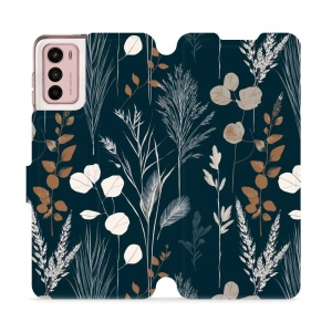 Flip pouzdro na mobil Motorola Moto G42 - Mobiwear VB27S, trávy na sytě tyrkysové