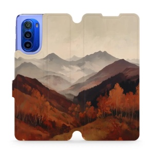 Flip pouzdro na mobil Motorola Moto G51 5G - Mobiwear VB35S, mlhavé údolí v horách