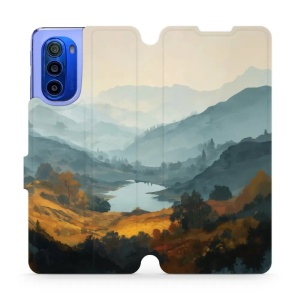 Flip pouzdro na mobil Motorola Moto G51 5G - Mobiwear VB36S, jezero v údolí