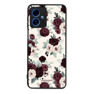 Lesklý kryt na mobil Motorola Moto G54 5G - Mobiwear Glossy GB31G, růže se šalvějí na krémové