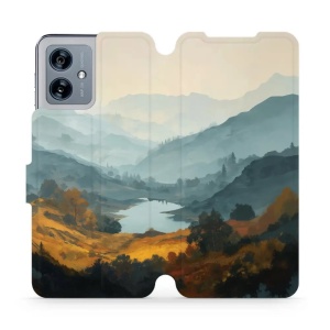 Flip pouzdro na mobil Motorola Moto G54 5G - Mobiwear VB36S, jezero v údolí