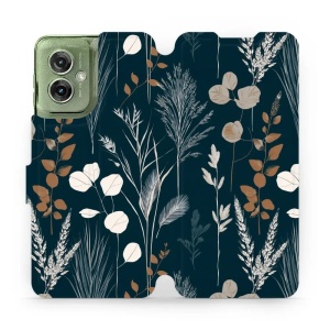 Flip pouzdro na mobil Motorola Moto G55 5G - Mobiwear VB27S, trávy na sytě tyrkysové