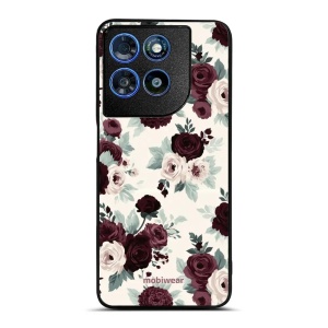 Lesklý kryt na mobil Motorola Moto G57 Power - Mobiwear Glossy GB31G, růže se šalvějí na krémové