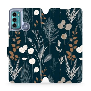 Flip pouzdro na mobil Motorola Moto G60 - Mobiwear VB27S, trávy na sytě tyrkysové