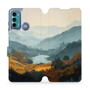 Flip pouzdro na mobil Motorola Moto G60 - Mobiwear VB36S, jezero v údolí
