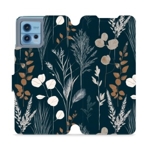 Flip pouzdro na mobil Motorola Moto G72 - Mobiwear VB27S, trávy na sytě tyrkysové