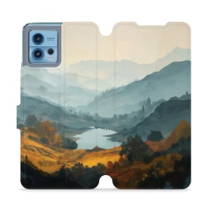 Flip pouzdro na mobil Motorola Moto G72 - Mobiwear VB36S, jezero v údolí