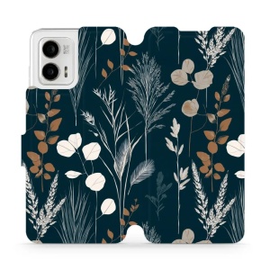 Flip pouzdro na mobil Motorola Moto G73 5G - Mobiwear VB27S, trávy na sytě tyrkysové