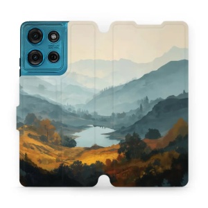 Flip pouzdro na mobil Motorola Moto G75 5G - Mobiwear VB36S, jezero v údolí