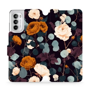 Flip pouzdro na mobil Motorola Moto G82 5G - Mobiwear VB25S, rezavé růže v noci