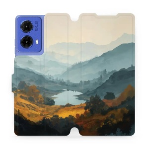 Flip pouzdro na mobil Motorola Moto G85 5G - Mobiwear VB36S, jezero v údolí