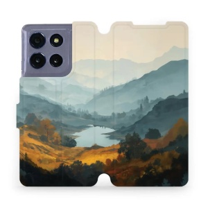 Flip pouzdro na mobil Motorola Moto G86 5G - Mobiwear VB36S, jezero v údolí
