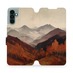 Flip pouzdro na mobil Samsung Galaxy A13 5G / Galaxy A04S - Mobiwear VB35S, mlhavé údolí v horách