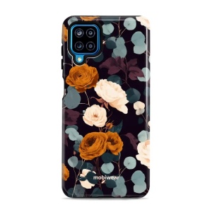 Odolný kryt na mobil Samsung Galaxy A12 - Mobiwear Elite Pro EB25E, rezavé růže v noci