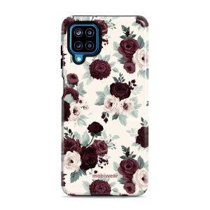 Odolný kryt na mobil Samsung Galaxy A12 - Mobiwear Elite Pro EB31E, růže se šalvějí na krémové