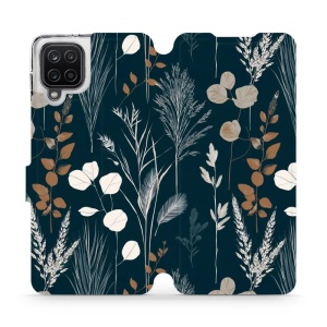 Flip pouzdro na mobil Samsung Galaxy A12 - Mobiwear VB27S, trávy na sytě tyrkysové