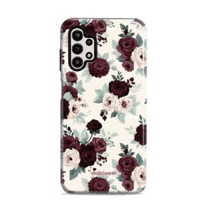Odolný kryt na mobil Samsung Galaxy A13 4G - Mobiwear Elite Pro EB31E, růže se šalvějí na krémové