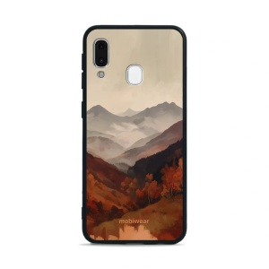 Lesklý kryt na mobil Samsung Galaxy A20e - Mobiwear Glossy GB35G, mlhavé údolí v horách