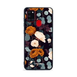 Lesklý kryt na mobil Samsung Galaxy A21S - Mobiwear Glossy GB25G, rezavé růže v noci