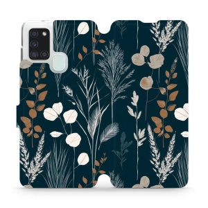 Flip pouzdro na mobil Samsung Galaxy A21S - Mobiwear VB27S, trávy na sytě tyrkysové