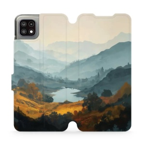 Flip pouzdro na mobil Samsung Galaxy A22 5G - Mobiwear VB36S, jezero v údolí