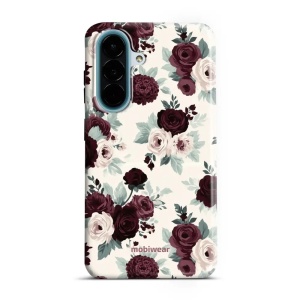 Odolný kryt na mobil Samsung Galaxy A27 - Mobiwear Elite Pro EB31E, růže se šalvějí na krémové