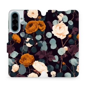 Flip pouzdro na mobil Samsung Galaxy A27 - Mobiwear VB25S, rezavé růže v noci