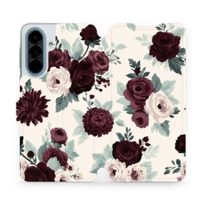 Flip pouzdro na mobil Samsung Galaxy A27 - Mobiwear VB31S, růže se šalvějí na krémové