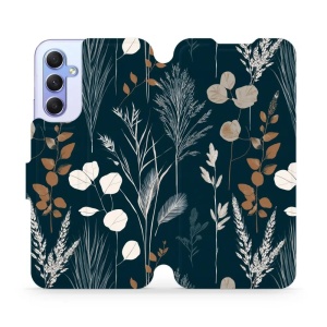 Flip pouzdro na mobil Samsung Galaxy A34 5G - Mobiwear VB27S, trávy na sytě tyrkysové