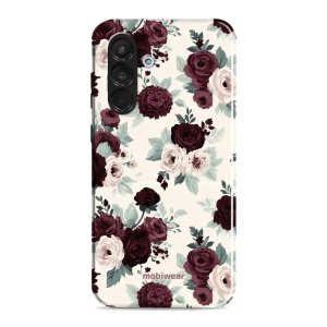 Odolný kryt na mobil Samsung Galaxy A36 5G - Mobiwear Elite Pro EB31E, růže se šalvějí na krémové