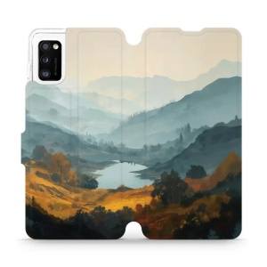 Flip pouzdro na mobil Samsung Galaxy A41 - Mobiwear VB36S, jezero v údolí